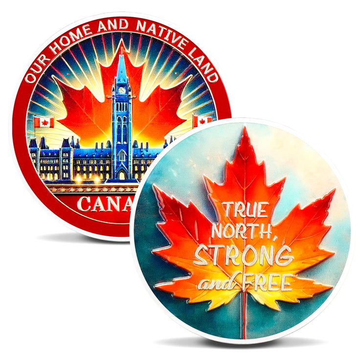 Honoring Canadian Independence Maple Leaf Canada Military Challenge Coin