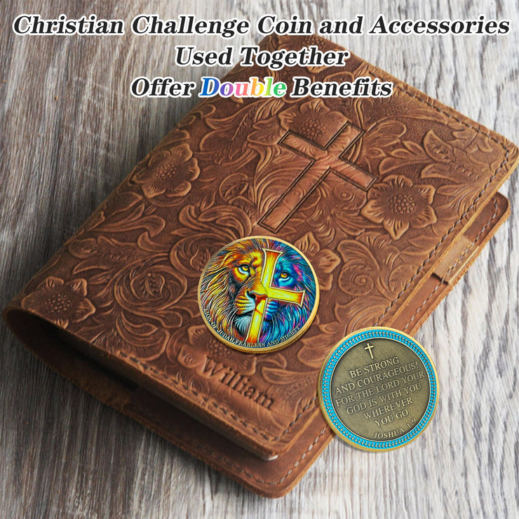 Lion of Judah Rare Joshua 1:9 Religious Jesus Christian Challenge Coin