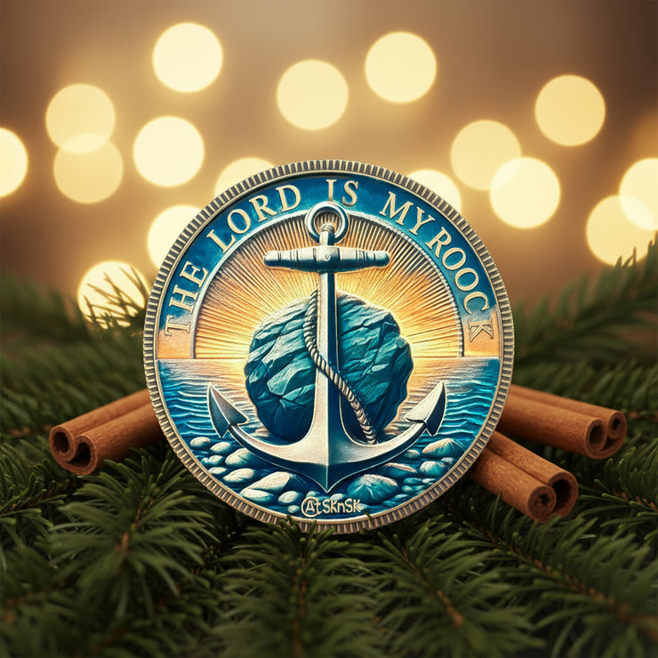 The Lord is My Rock Christian Challenge Coin