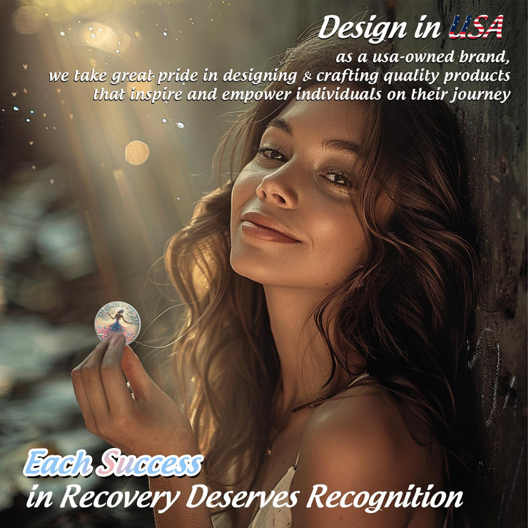 Personalized Celebrate Narcotics Alcoholics Sister Power Addiction Artsy Grace Women Sobriety Coin
