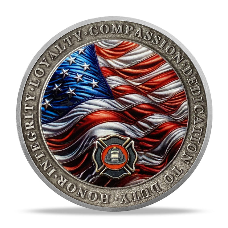 Masked Firefighter Courage & Honor Challenge Coin