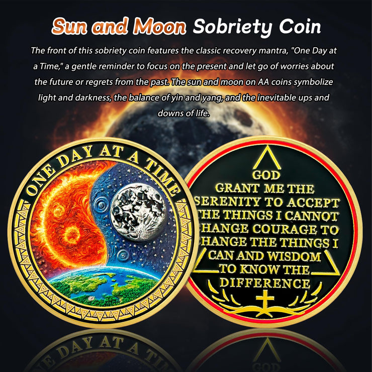 Sun and Moon Sobriety Coin