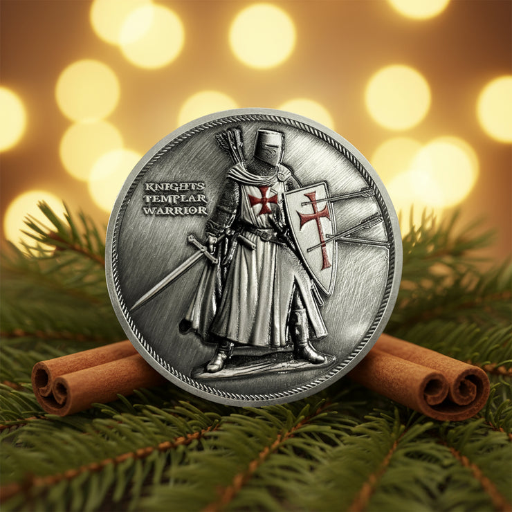 Knights Templar Warrior Standing Knight Challenge Coin
