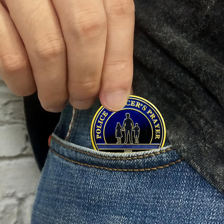 Patriotic Police Dad Challenge Coin