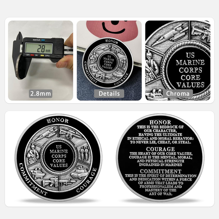 USMC and Its Core Values Patriotic Military Challenge Coin