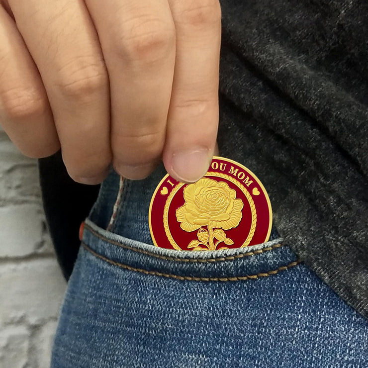 Mother and Daughter Heart Challenge Coin