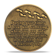 Beach Footprints Religious Coin