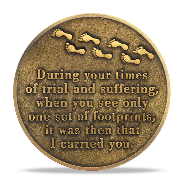Beach Footprints Religious Coin