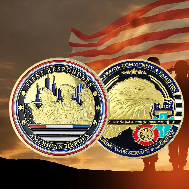 Honor American Heroes EMS Police Firefighter Coin