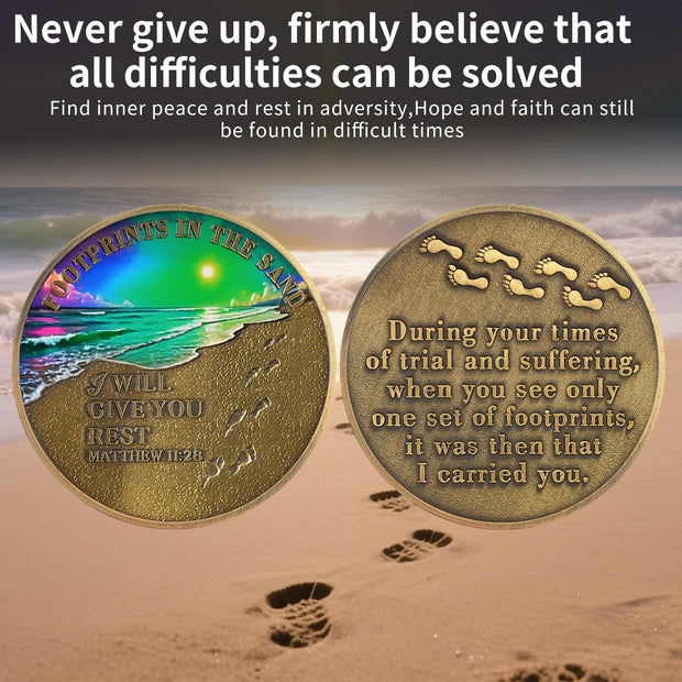 Growing Footprints Rainbow Beach Christian Coin Religious Coin