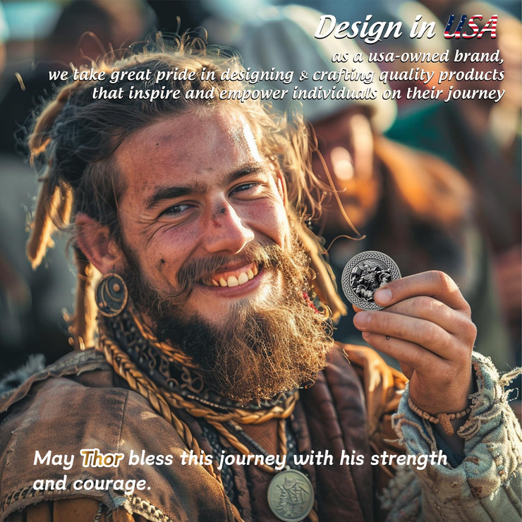 Norse Mythology Viking Thor Hammer Tanngrisnir Tanngnjóstr Coin