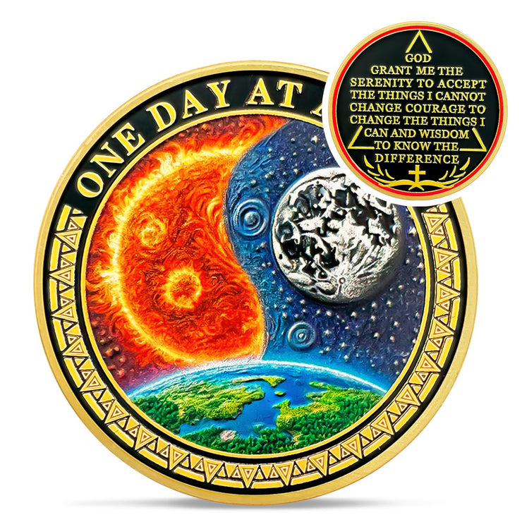 Sun and Moon Sobriety Coin