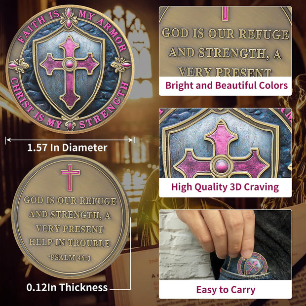 Christian Protective Shield Religious Prayer Challenge Coin