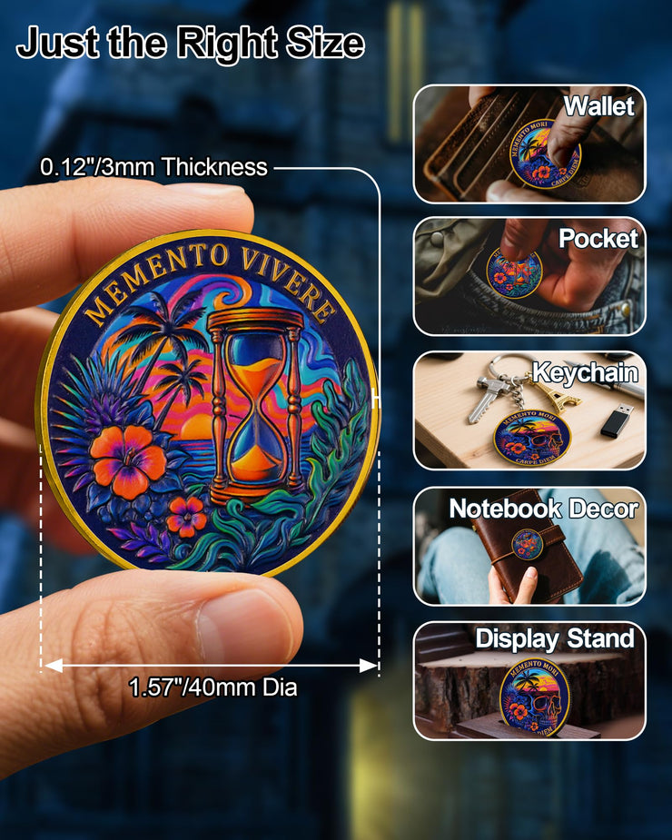 Memento Mori Coin Skull Challenge Coins Carpe Diem Coin