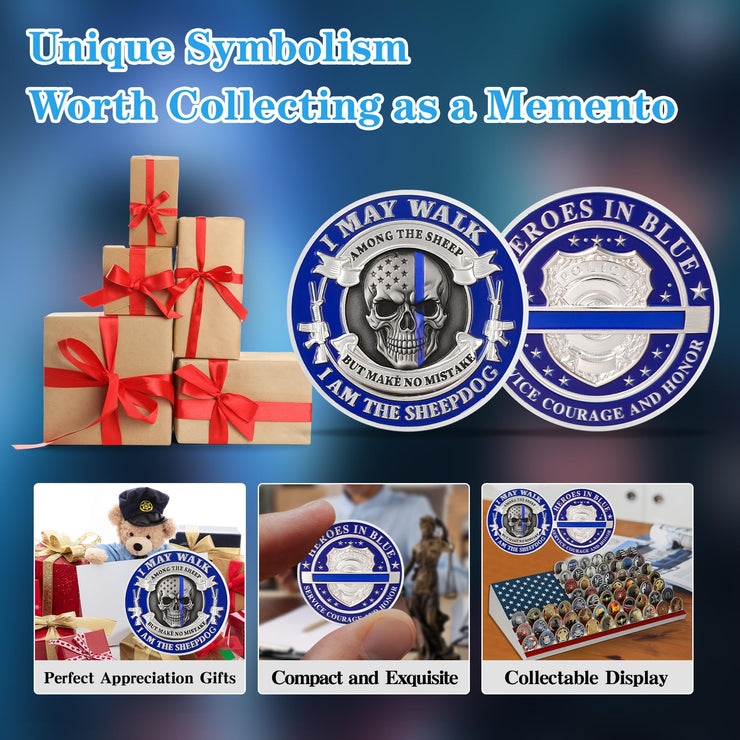 Skeleton Police Challenge Coins