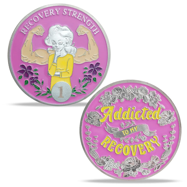 1 Year Sobriety Coin AA Chip and Medallions Anniversary Recovery