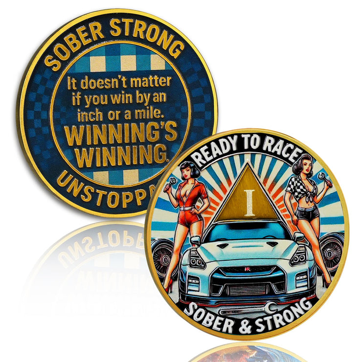 Personalized Ready to Race Race Queen Sobriety Coin