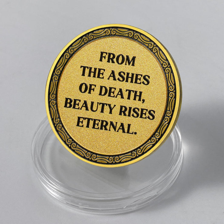 Eternal Beauty Coin Life and Death Duality Woman Skull Art