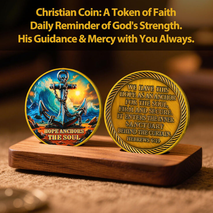 Hope Anchors The Soul Christian Navy Challenge Coin