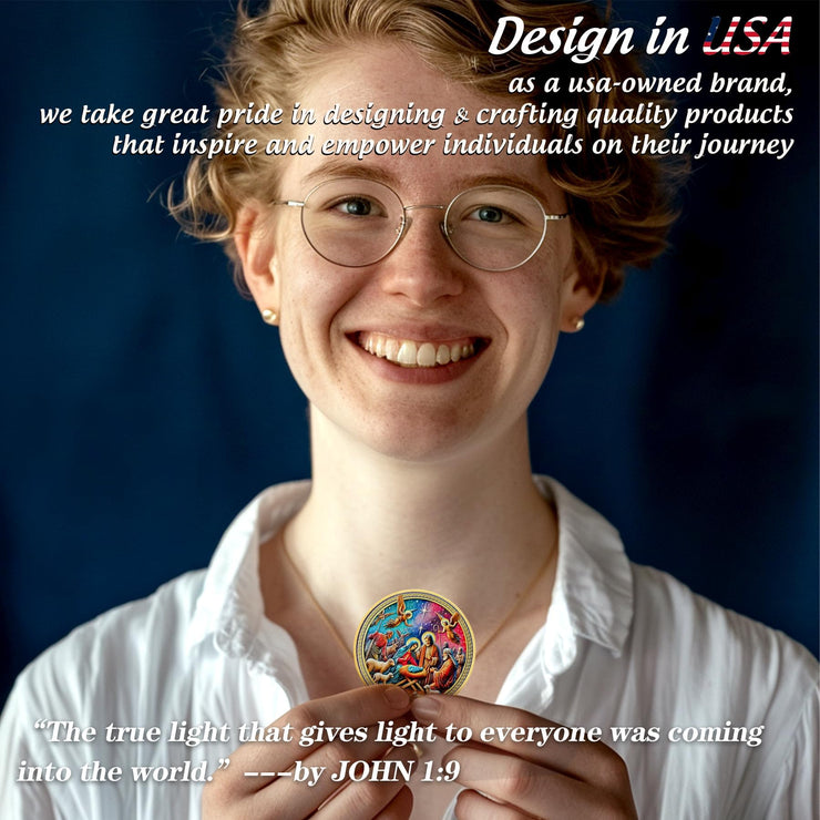 Jesus Birth Light of The World Christian Challenge Coin