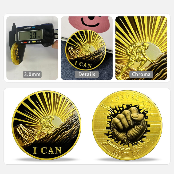 Encouragement Never Give Up Inspirational Coin