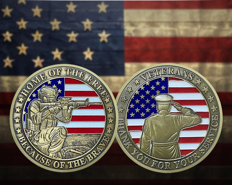 Military Veterans Thank You for Your Service Challenge Coin