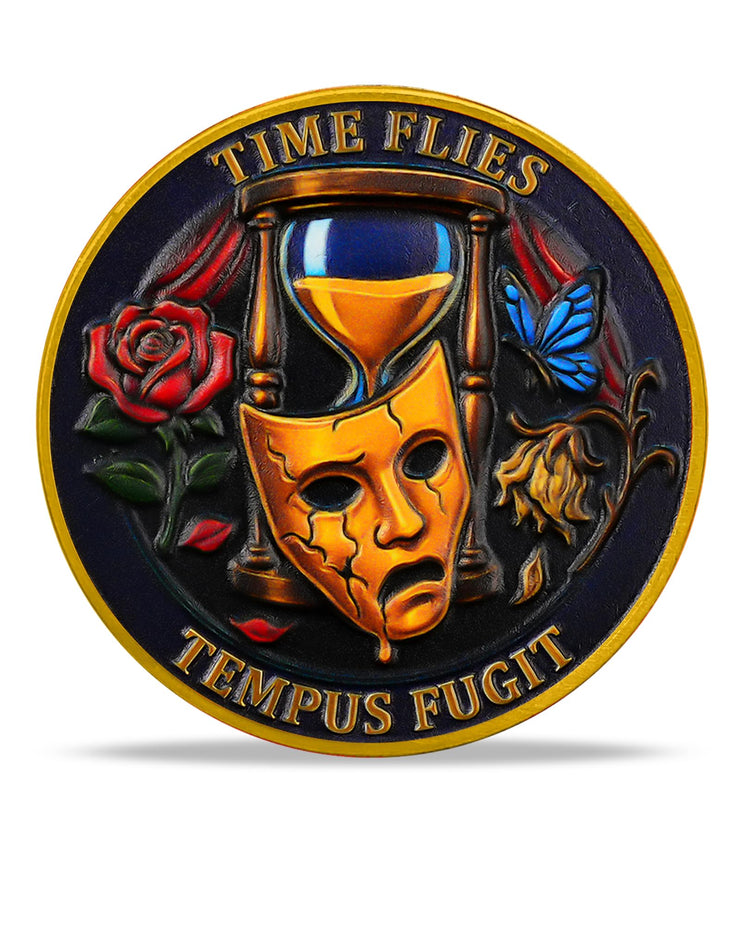 Memento Mori Challenge Coin Golden Masked Skull Coins
