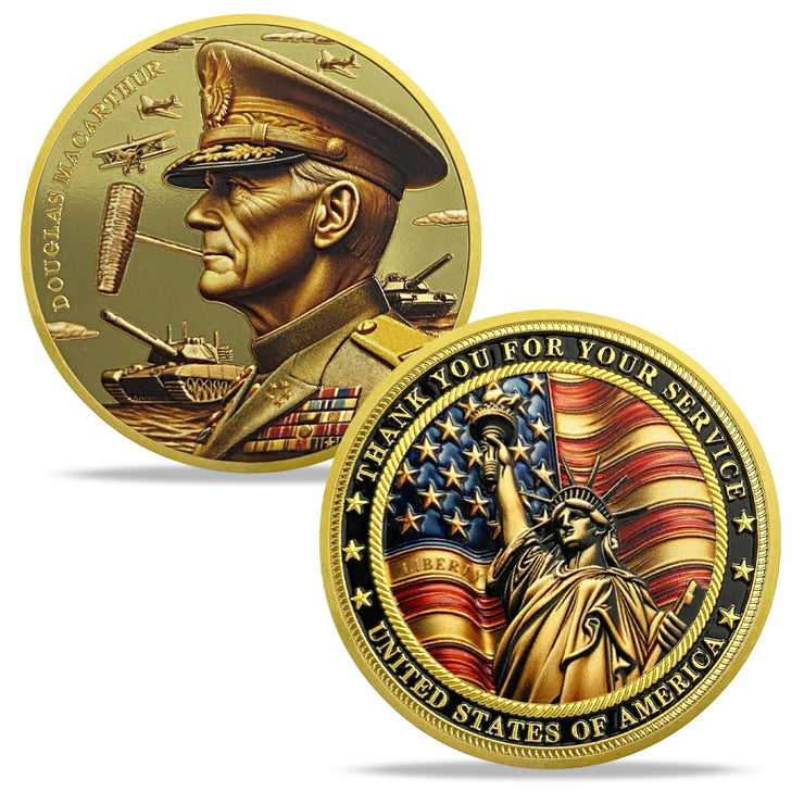 Thank You for Your Service Veteran Military Challenge Coins (Douglas MacArthur)