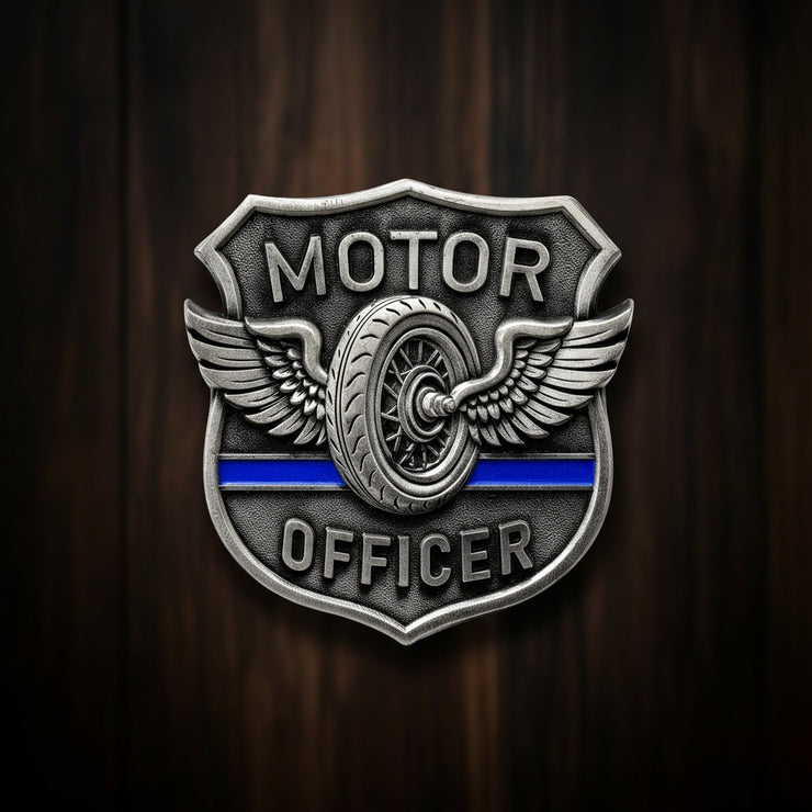 Unique Shape Motorcycle Police Challenge Coin