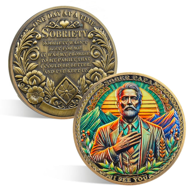 Sunlight Father Sobriety Coin