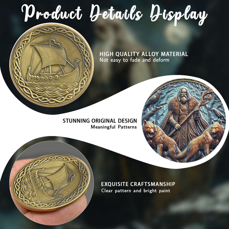 Viking Odin  Longship Coin