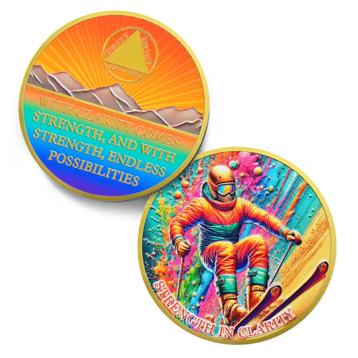 Breaking Limits Skiing Sport Sobriety Coin