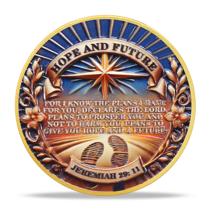 Inspring Jeremiah 29:11 Verse Hope & Future Christian Challenge Coin