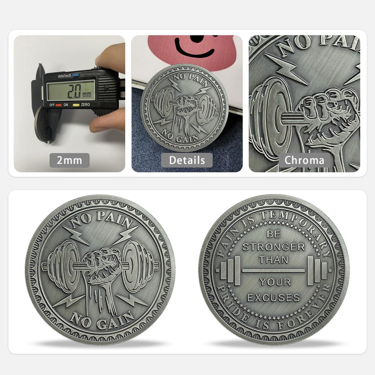 No Pain No Gain Inspiring Coin
