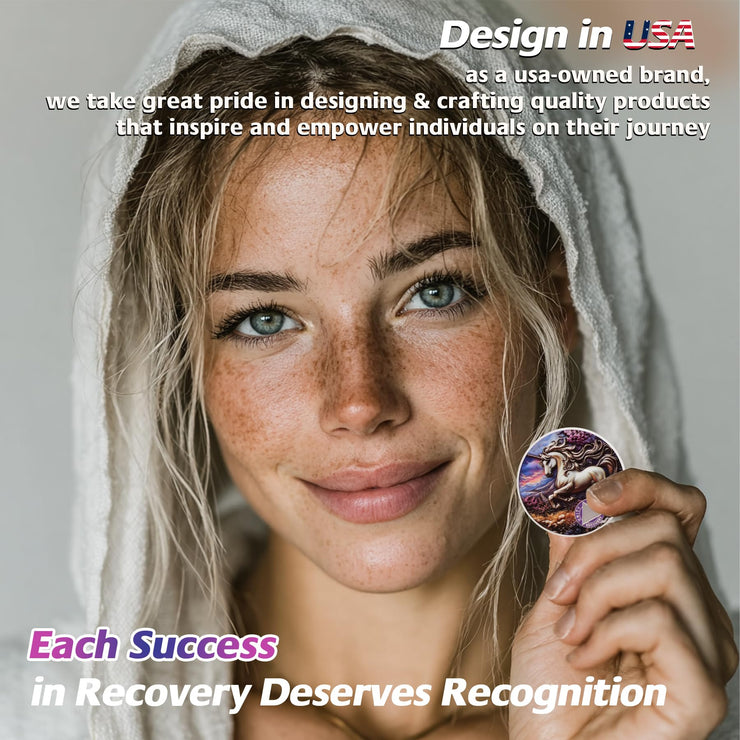 Personalized Pure Unicorn Religious Sobriety Coin
