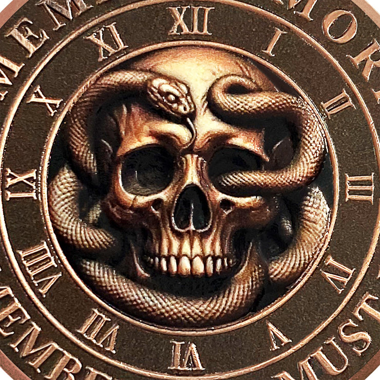 Daily Stoic Reminder Memento Mori Coin Skull Challenge Coins