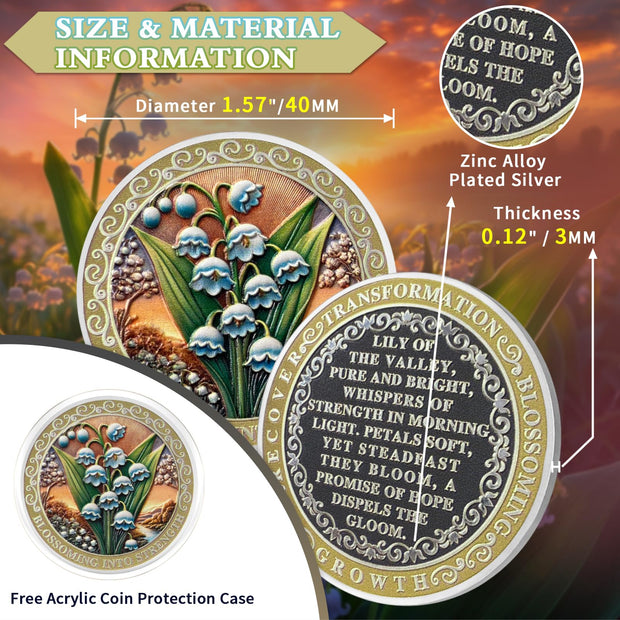 Lily of The Valley Sobriety Coins