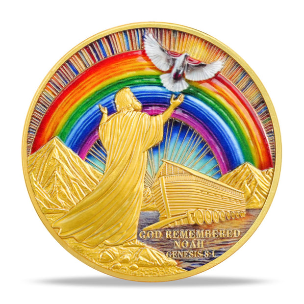 Rainbow Ark Dove Religious Coin