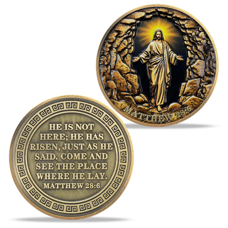 Jesus Stone Tomb Resurrection Religious Coin