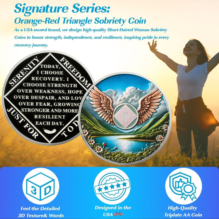 Personalized Wings of Freedom Sobriety Coin