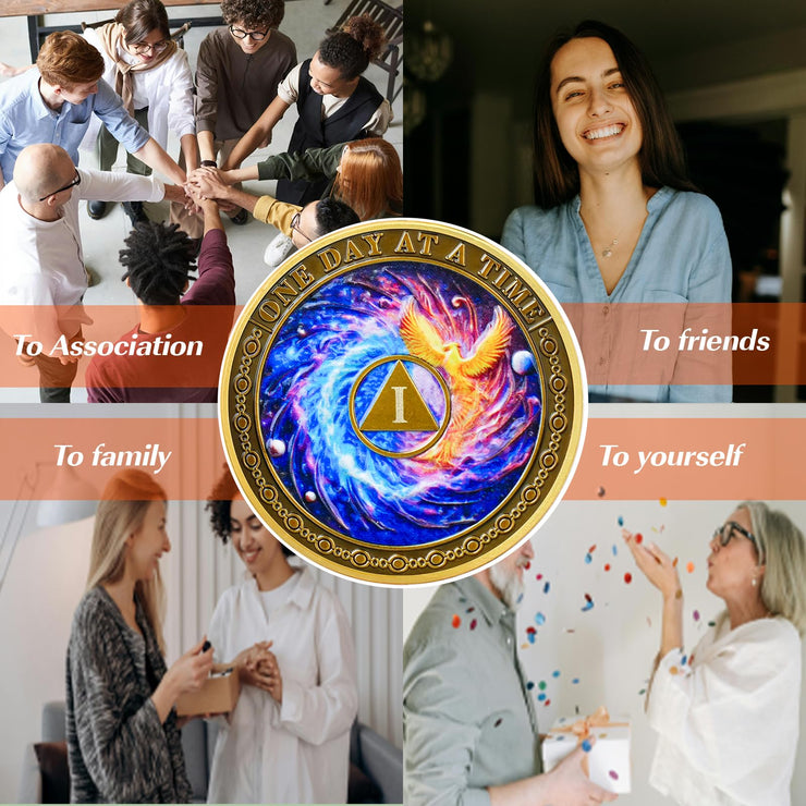 Personalized Phoenix Rebirth Sobriety Coin