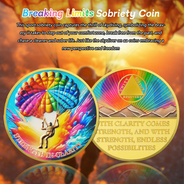 Breaking Limits Skydiving Sport Sobriety Coin