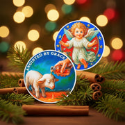 Christian Challenge Coin with Sheep Being Smeared Oil Balm