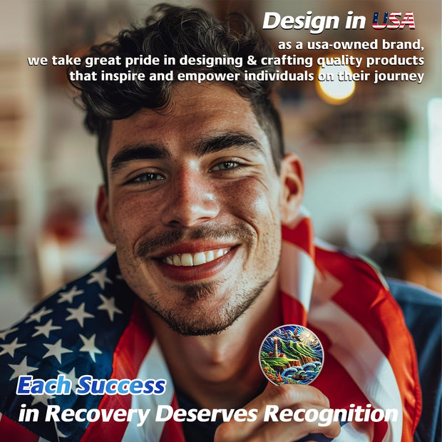 Lighthouse Wave Sobriety Coin