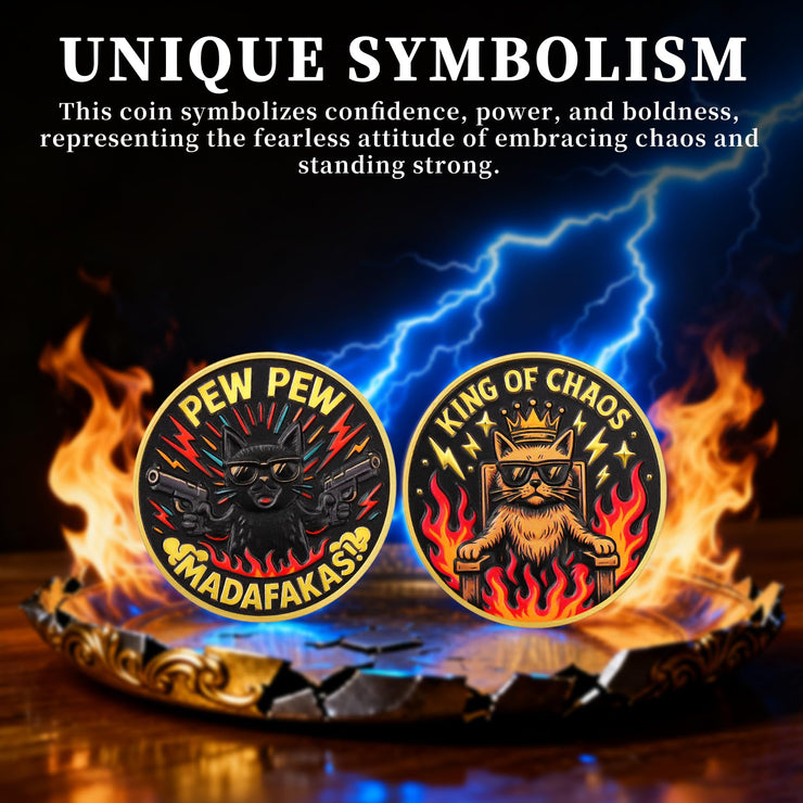 Pew Pew Cat Challenge Coin