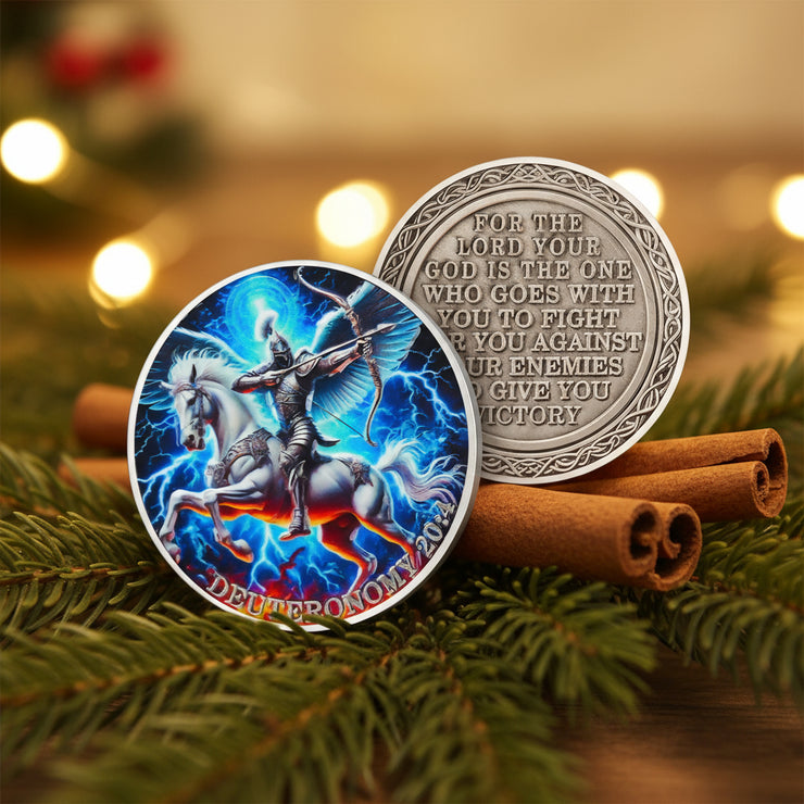Archangel Warrior Victory Deuteronomy Christian Challenge Coin