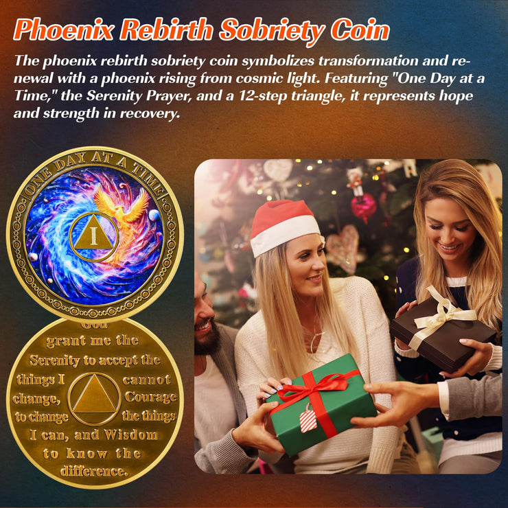 Personalized Phoenix Rebirth Sobriety Coin