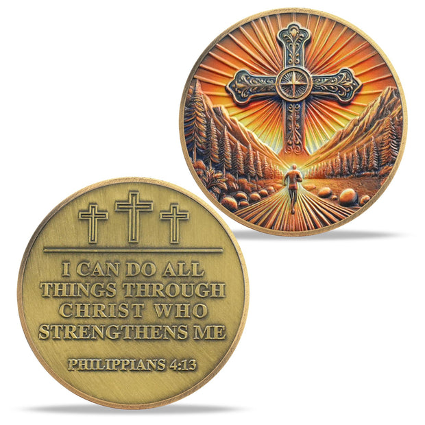 Radiant Cross Path Religious Coin