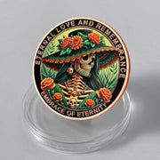 Eternal Love & Remembrance Skeleton Couple Dia de Los Muertos Memento Mori Coin