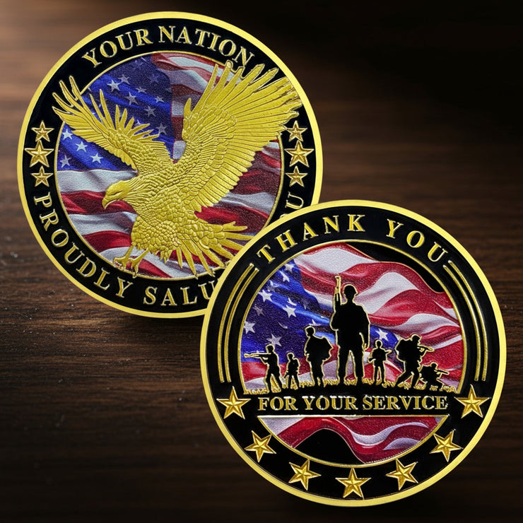 Thank You for Your Service Bulk Veterans Military  Challenge Coin